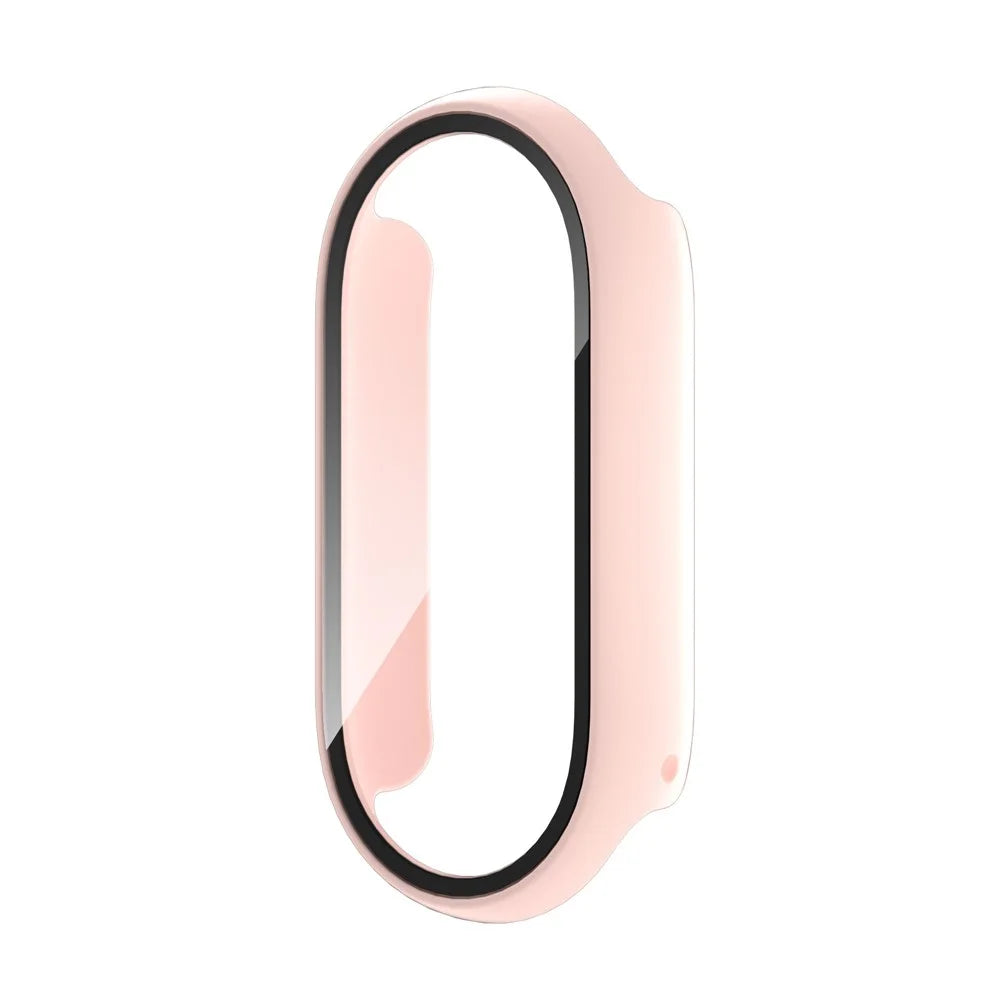 For Xiaomi Smart Band 8 Watch Cover Hard PC Overall Protective Case with Tempered Glass Screen Protector - Pink - 2