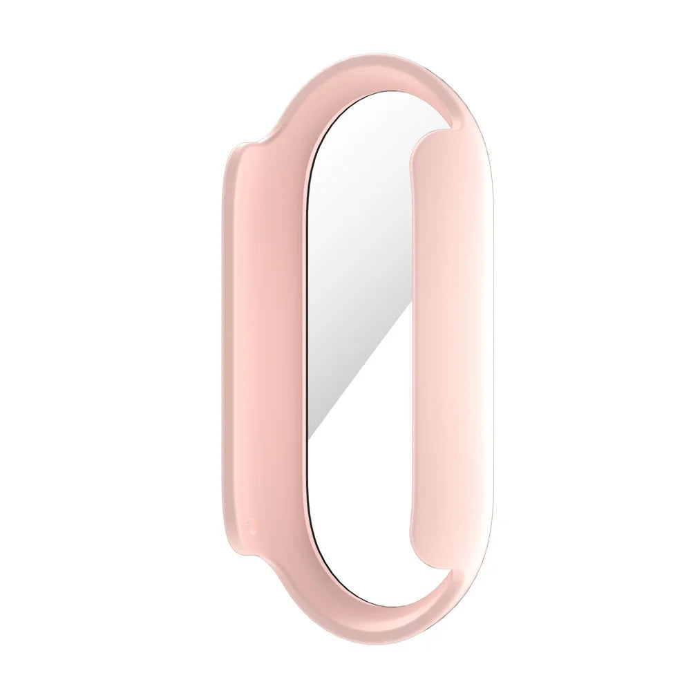 For Xiaomi Smart Band 8 Watch Cover Hard PC Overall Protective Case with Tempered Glass Screen Protector - Pink - 3