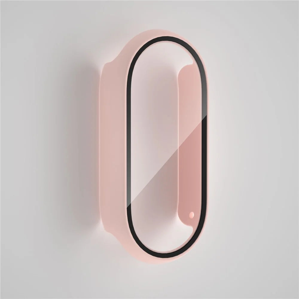 For Xiaomi Smart Band 8 Watch Cover Hard PC Overall Protective Case with Tempered Glass Screen Protector - Pink - 7