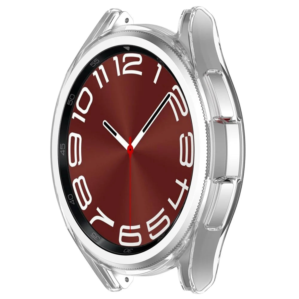 Hard PC Case for Samsung Galaxy Watch6 Classic 43mm , Hollowed-out Half Wrapped Protective Cover - Transparent - 4