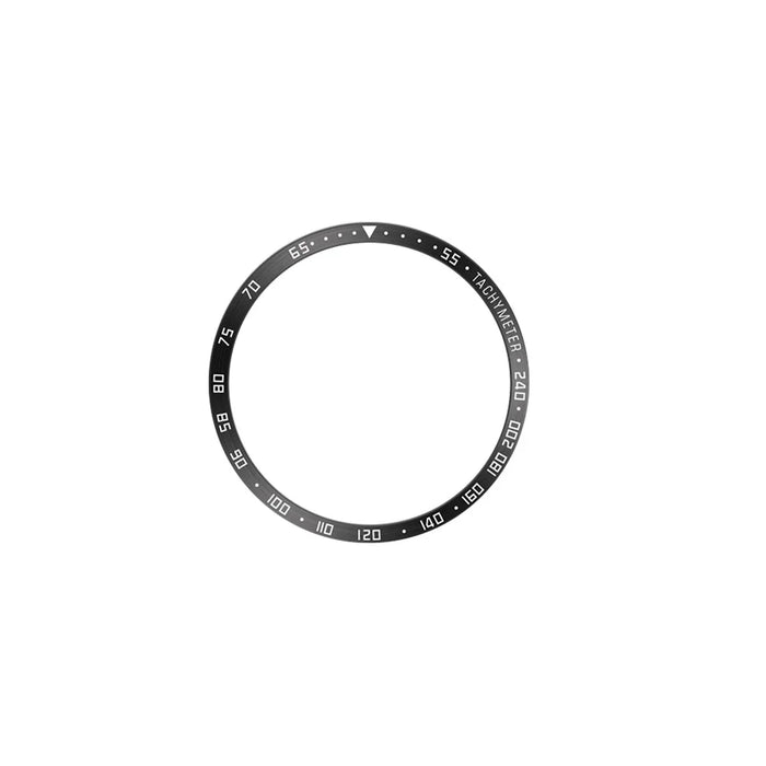 Type E Bezel Styling for Samsung Galaxy Watch6 40mm , Stainless Steel Adhesive Frame Protector Ring - Black / White Characters - 2