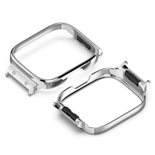 For Xiaomi Redmi Watch 3 Active Lustrous Meta Frame Case Smartwatch Protection Cover Fits 20MM Watch Strap - Silver - 1