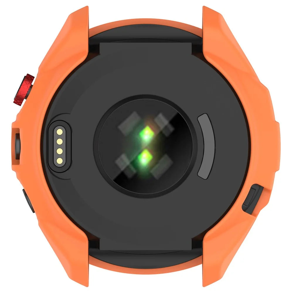 For Garmin Approach S70 42mm Rugged TPU Watch Case Shockproof Hollow Frame Cover - Orange - 7
