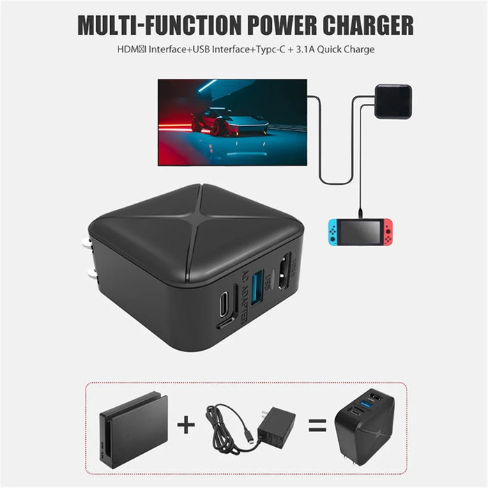 SW708 For Nintendo Switch Game Console Screen Connection Power Adapter HD Video Converter - US Plug - 3