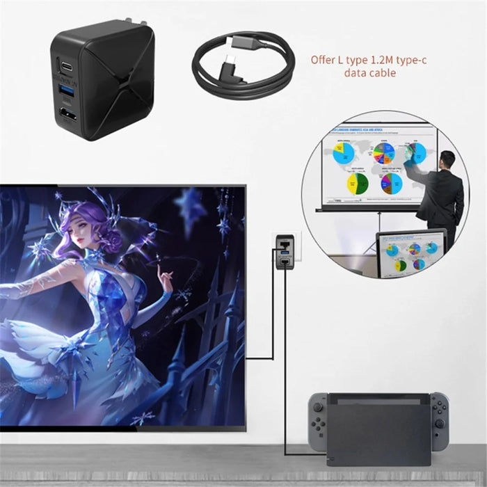 SW708 For Nintendo Switch Game Console Screen Connection Power Adapter HD Video Converter - US Plug - 4