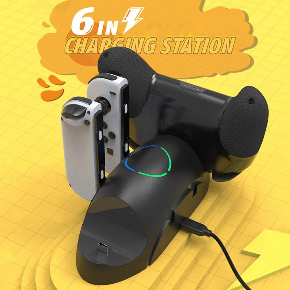 SW168 Controller Charger Dock Station for Nintendo Switch Pro Joy-con 6-in-1 Charging Stand for Nintendo Switch - 3
