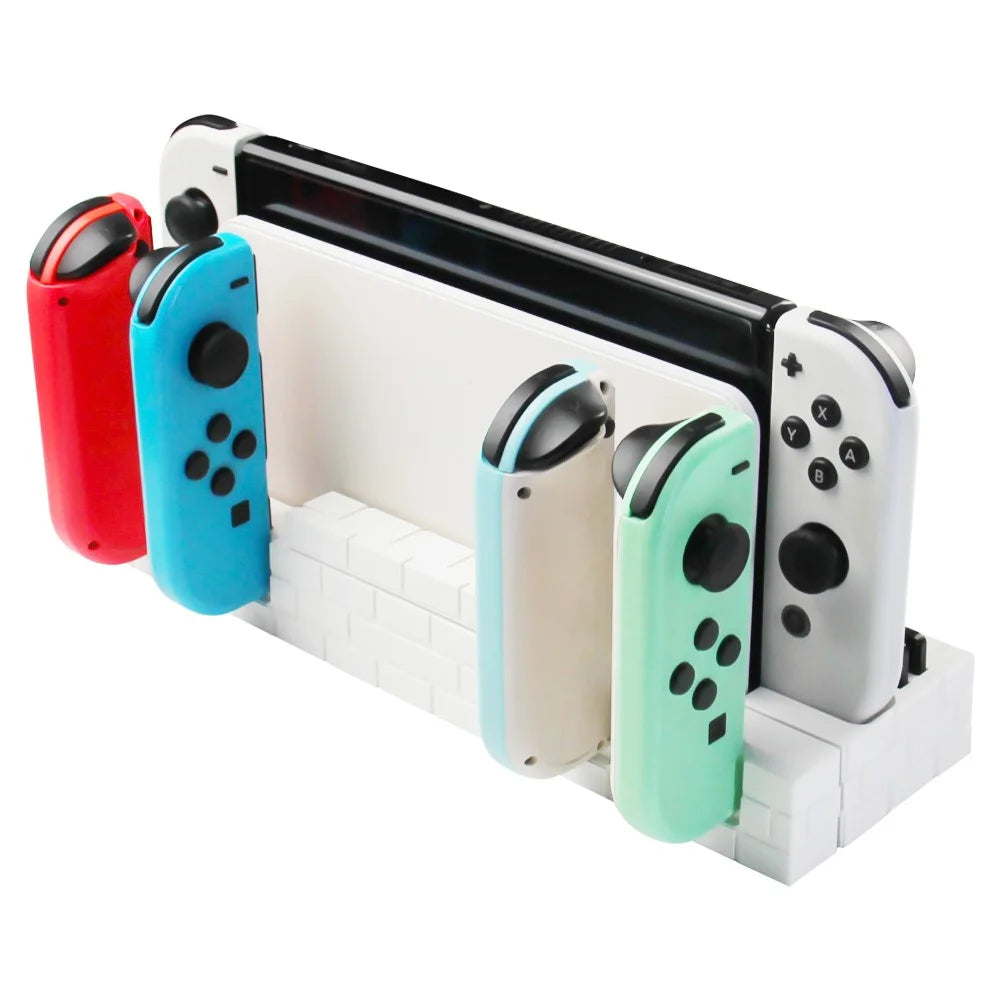SW488 Charger Dock for Nintendo Switch Controller Fast Charging Dock Station for 4 Joy-cons with Game Cards Storage - White - 2