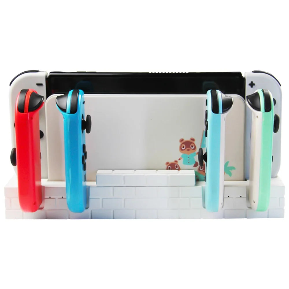SW488 Charger Dock for Nintendo Switch Controller Fast Charging Dock Station for 4 Joy-cons with Game Cards Storage - White - 3