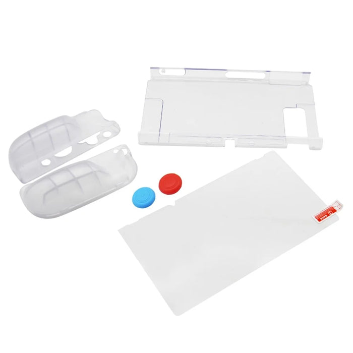 SW369 6-in-1 Clear Case Kit for Nintendo Switch , Anti-Scratch Shell Cover with Screen Protector and Grip Caps - 5