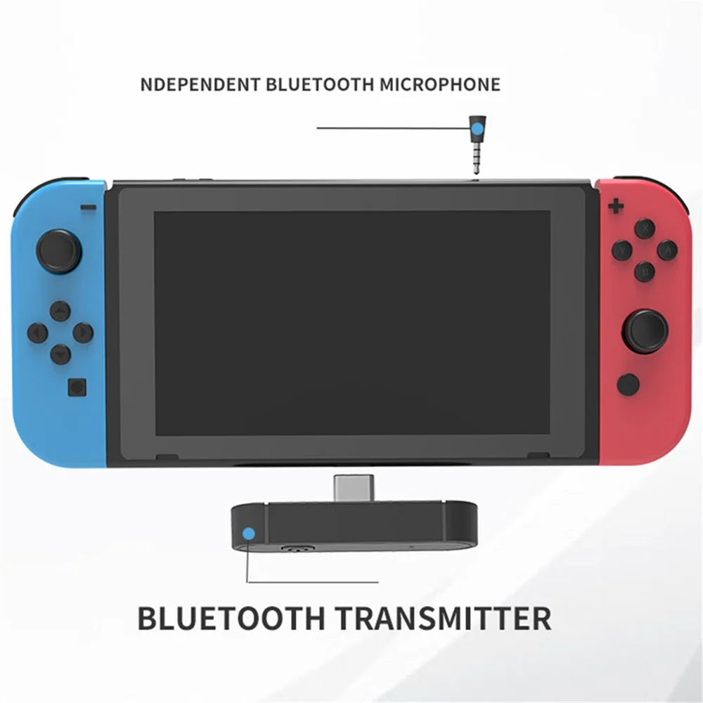 HS-SW390 For Nintendo Switch Bluetooth-compatible 5.0 USB-C Adapter Wireless Audio Transmitter with Microphone - 5