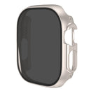 For Apple Watch Series SE3 / SE2 / SE1 /  6 / 5 / 4 44mm Integrate Hard PC Case Cover Smart Watch Case Protector with Anti-Spy Tempered Glass Screen Film - Starlight - 1