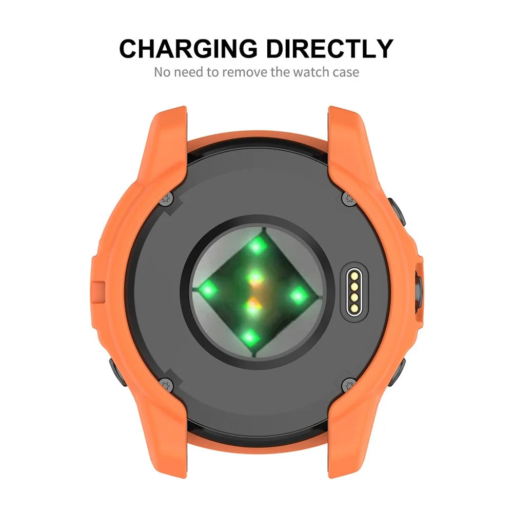 ENKAY HAT PRINCE For Garmin Fenix 7S / 7S Pro 42mm / epix Pro 42mm TPU Hollow Cover Anti-Drop Sports Watch Case Cover - Orange - 2