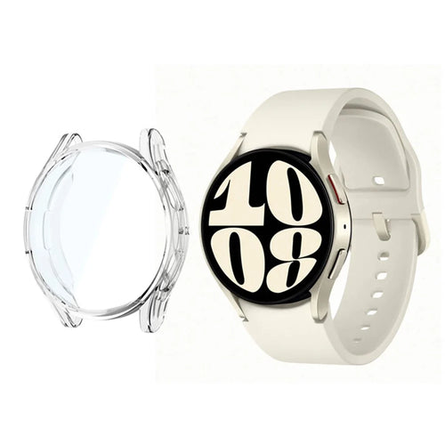ENKAY HAT PRINCE For Samsung Galaxy Watch6 40mm Watch Case Transparent TPU Protective Frame Cover - 1