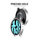 ENKAY HAT PRINCE For Samsung Galaxy Watch6 44mm Hard PC Case Electroplating Watch Frame with 0.2mm 9H Tempered Glass Screen Film - Starlight - 2