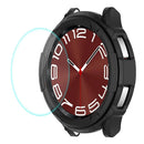 ENKAY HAT PRINCE For Samsung Galaxy Watch6 Classic 43mm Hollow TPU Case Half-Cover Watch Frame with 0.2mm 2.15D 9H Tempered Glass Screen Film - Black - 1
