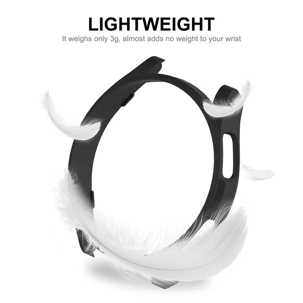 ENKAY HAT PRINCE For Samsung Galaxy Watch6 Classic 43mm PC Watch Case Electroplating Cover with 0.2mm 9H Tempered Glass Screen Film - Black - 4