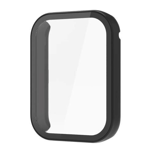 For Xiaomi Smart Band 8 Pro Hard PC Protective Watch Frame Case with Tempered Glass Screen Protector - Black - 1
