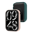 For Xiaomi Smart Band 8 Pro Hard PC Protective Watch Frame Case with Tempered Glass Screen Protector - Black - 3