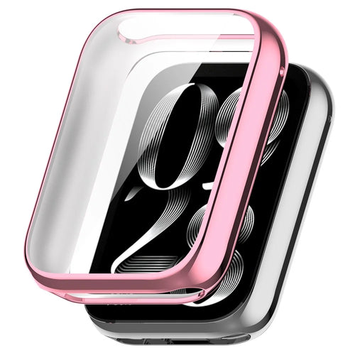 For Xiaomi Smart Band 8 Pro TPU Watch Case Electroplating Frame Cover - Pink - 1