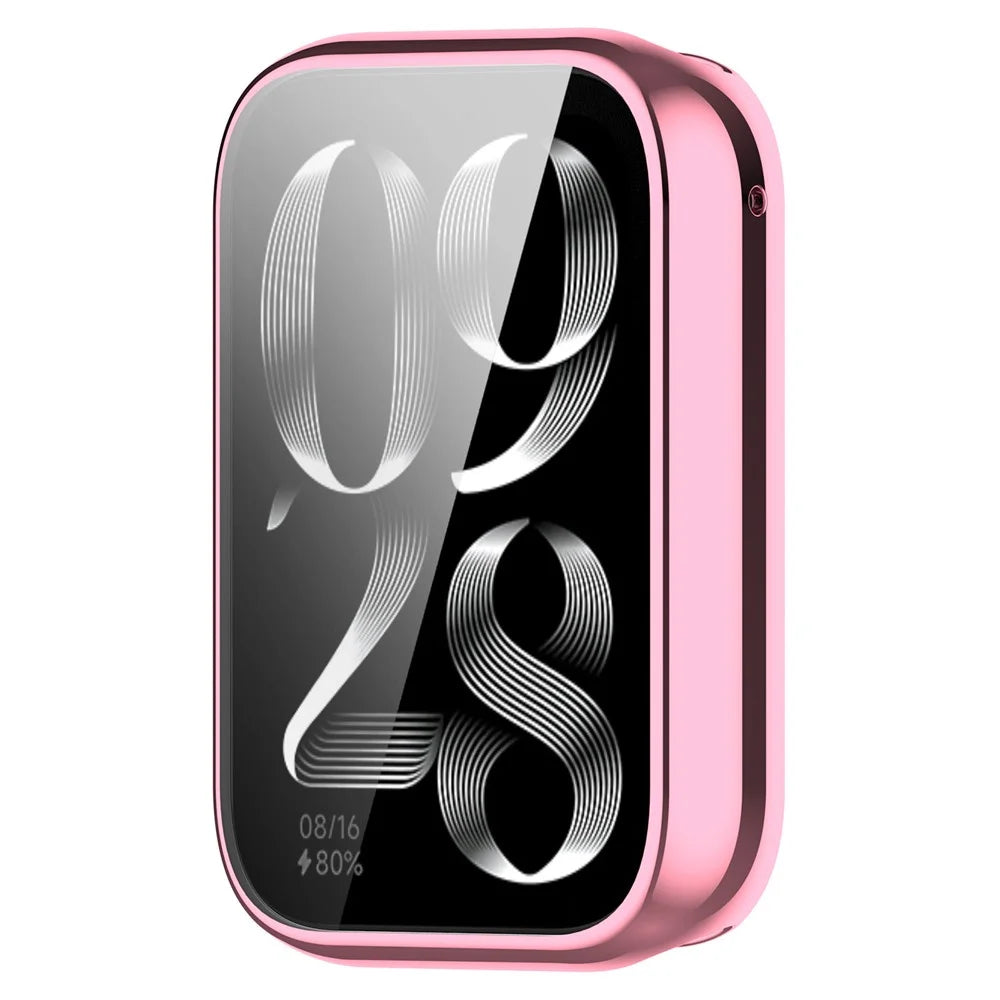 For Xiaomi Smart Band 8 Pro TPU Watch Case Electroplating Frame Cover - Pink - 4