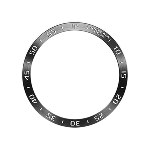 Type A Watch Bezel Ring for Galaxy Watch6 Classic 43mm , Metal Stylish Frame Loop Adhesive Cover with Dial Plate - Black - 1