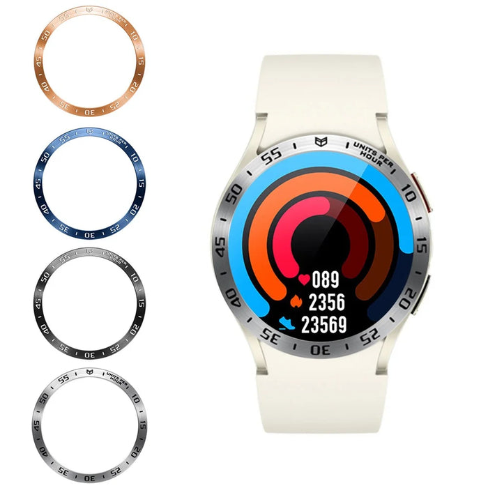 Type A Watch Bezel Insert for Galaxy Watch6 Classic 47mm , Metal Digit Watch Bezel Ring Adhesive Replacement Parts - Black - 4