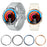 Type E Speed Scale Bezel Ring for Samsung Galaxy Watch6 Classic 43mm , Metal Smart Watch Bezel Adhesive Cover - Black / White Characters - 5
