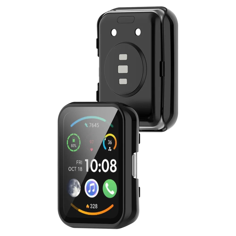 PC Watch Case with HD Screen Protector for Huawei Watch Fit (TIA-B09 / TIA-B19) / Watch Fit Special Edition (B39) / Watch Fit New - Black - 7