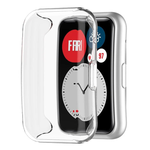 Electroplating TPU Watch Case Cover for Huawei Watch Fit (TIA-B09 / TIA-B19) / Watch Fit Special Edition (B39) / Watch Fit New - Transparent - 1
