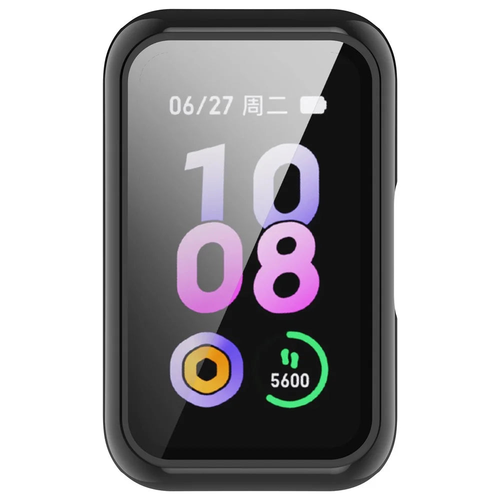 For Keep B4 Lite Hard PC Protective Case Watch Cover with Built-in Tempered Glass Screen Protector - Black - 4