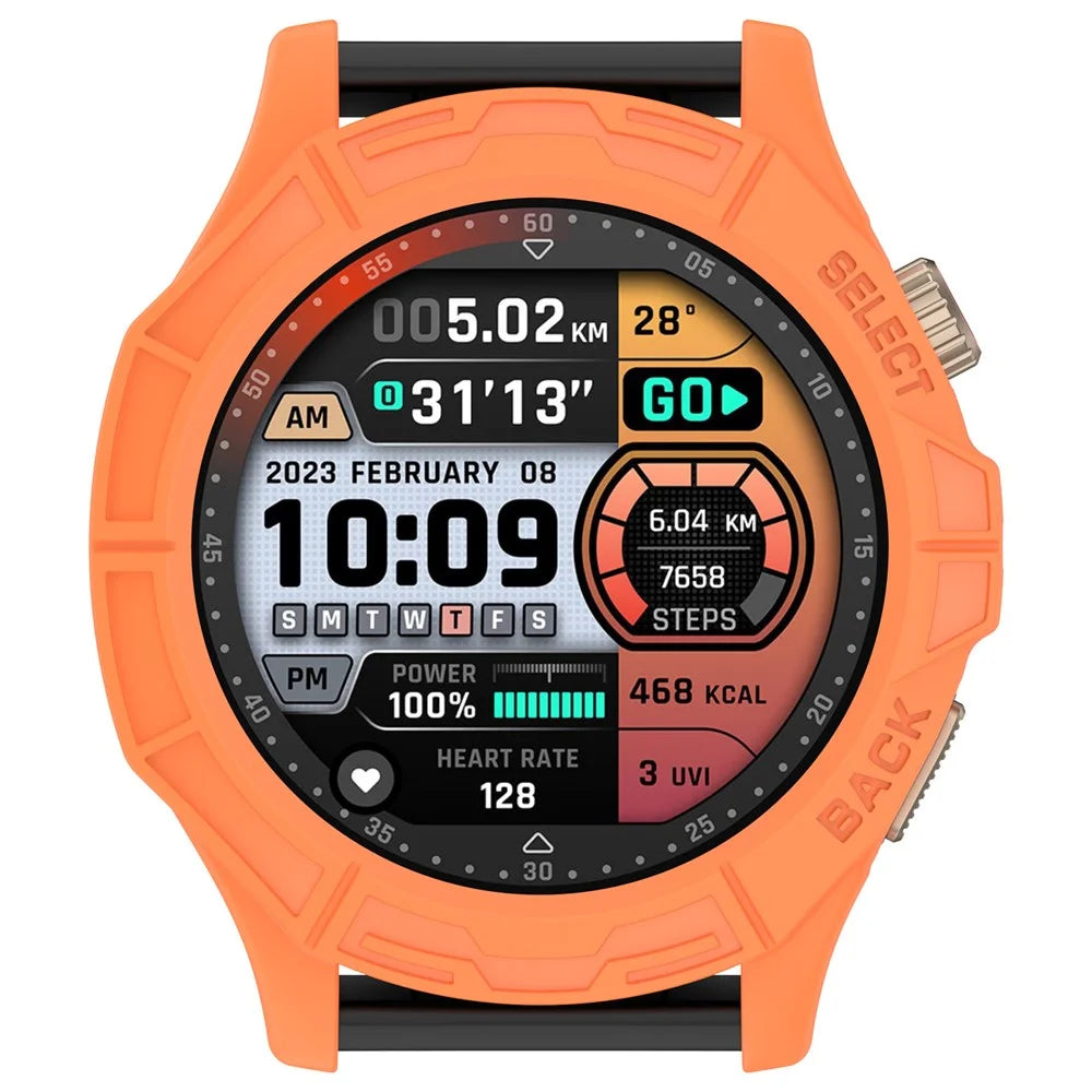 Watch Case for Huami Amazfit Cheetah / Amazfit Cheetah Pro , Rugged TPU Hollow Frame Cover - Orange - 5