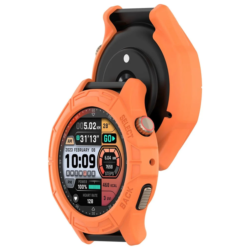 Watch Case for Huami Amazfit Cheetah / Amazfit Cheetah Pro , Rugged TPU Hollow Frame Cover - Orange - 7