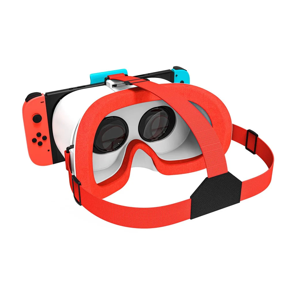 DEVASO VR Headset for Nintendo Switch Game Console Heat Dissipation Plastic Headband VR Glasses - White / Blue - 2