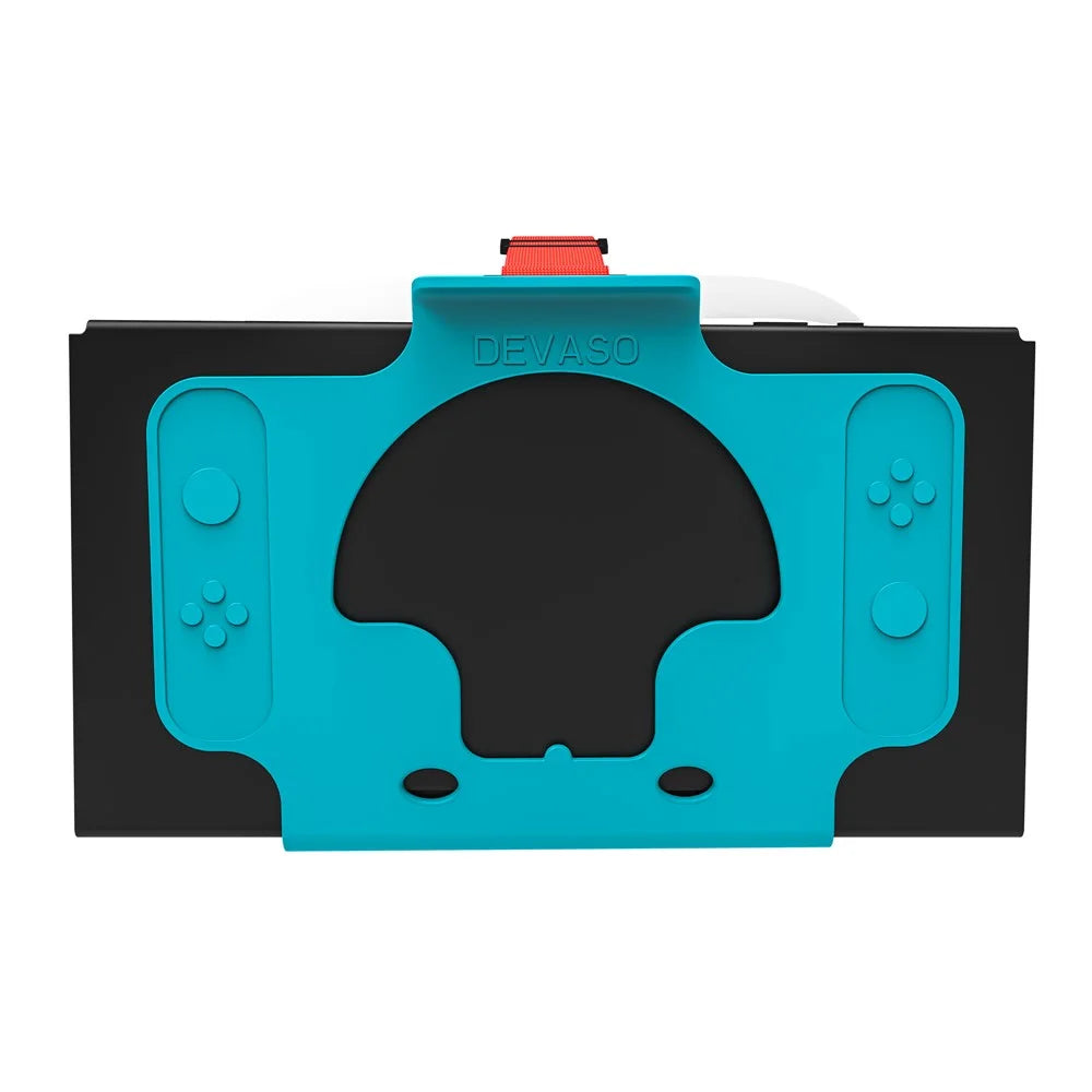 DEVASO VR Headset for Nintendo Switch Game Console Heat Dissipation Plastic Headband VR Glasses - White / Blue - 4