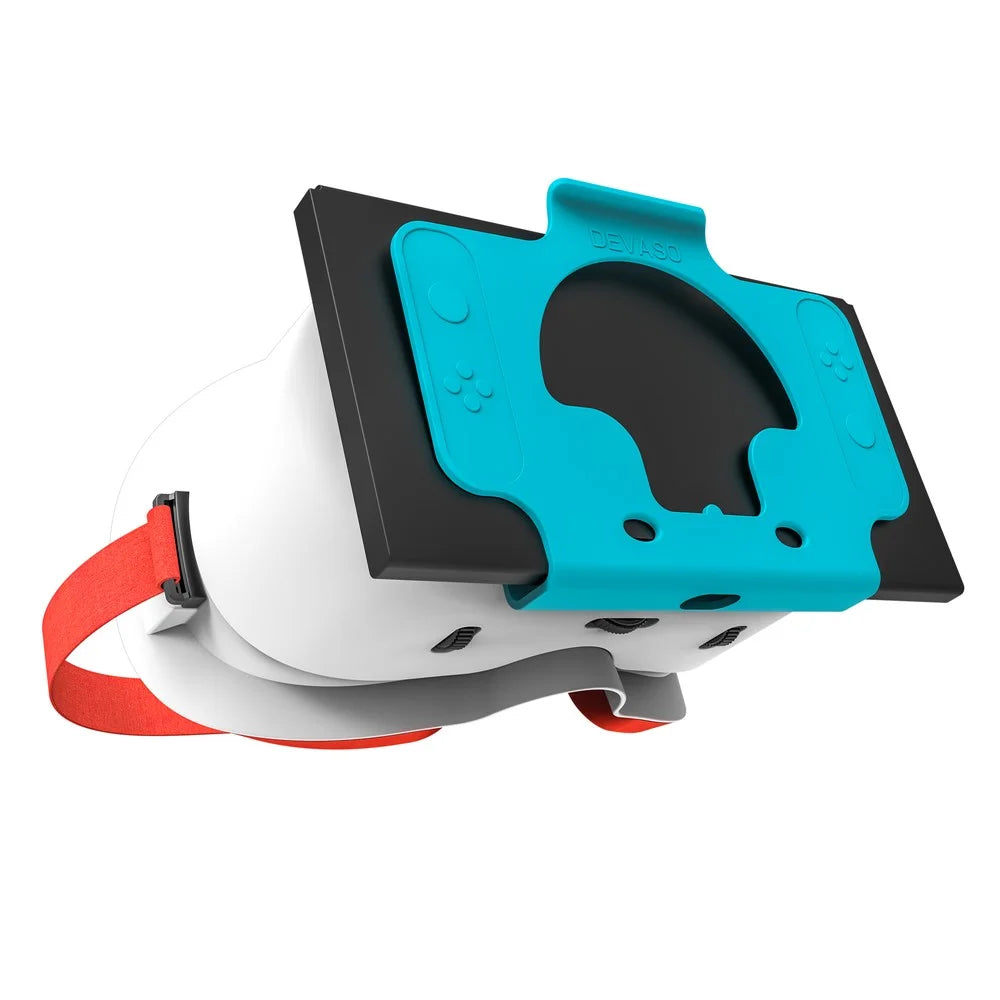 DEVASO VR Headset for Nintendo Switch Game Console Heat Dissipation Plastic Headband VR Glasses - White / Blue - 5