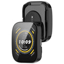 For Huami Amazfit Bip 5 A2215 Overall Protective Case Hard PC Watch Cover with Tempered Glass Screen Protector - Black - 7