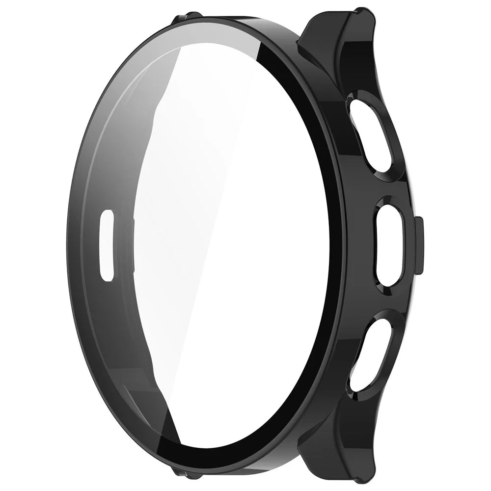 For Garmin Venu 3S Full Coverage Hard PC Watch Case Clear Cover with Tempered Glass Screen Protector - Black - 2