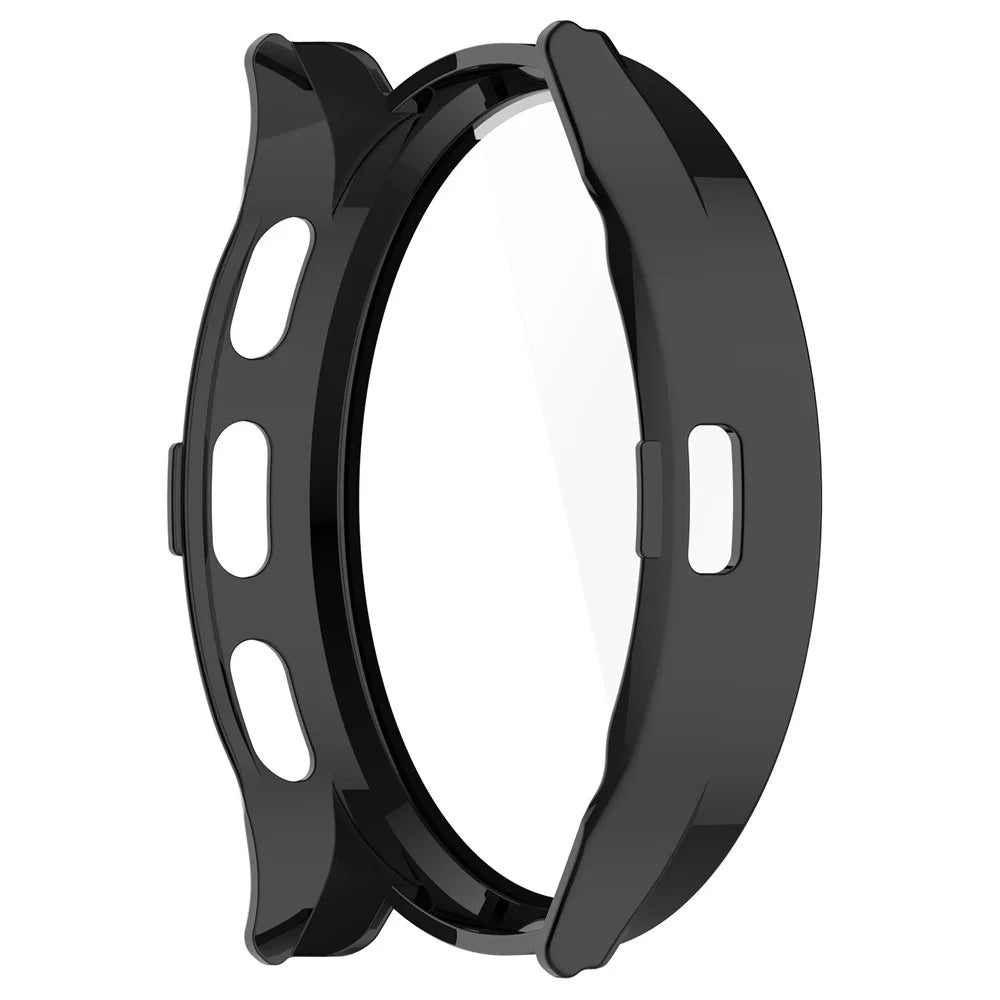 For Garmin Venu 3S Full Coverage Hard PC Watch Case Clear Cover with Tempered Glass Screen Protector - Black - 3
