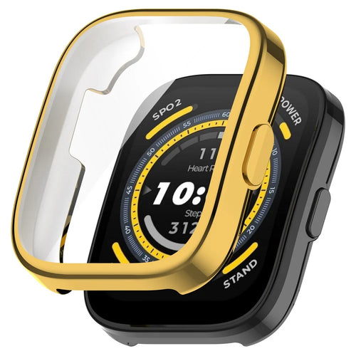 For Huami Amazfit Bip 5 (A2215) Electroplating TPU Watch Cover Overall Protective Case - Gold - 1