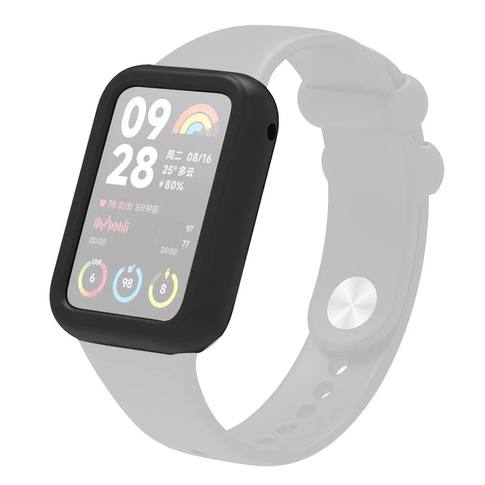 For Xiaomi Smart Band 8 Pro Soft Silicone Case Shockproof Smart Watch Frame Cover - Black - 1