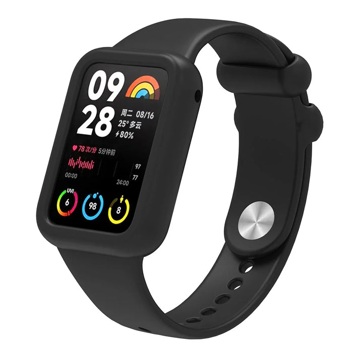 For Xiaomi Smart Band 8 Pro Soft Silicone Case Shockproof Smart Watch Frame Cover - Black - 2