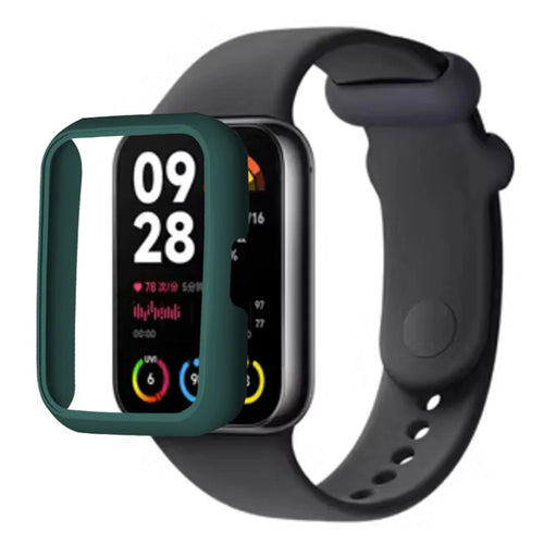 For Xiaomi Smart Band 8 Pro Watch Case Hard PC Frame Hollowed Cover - Midnight Green - 1