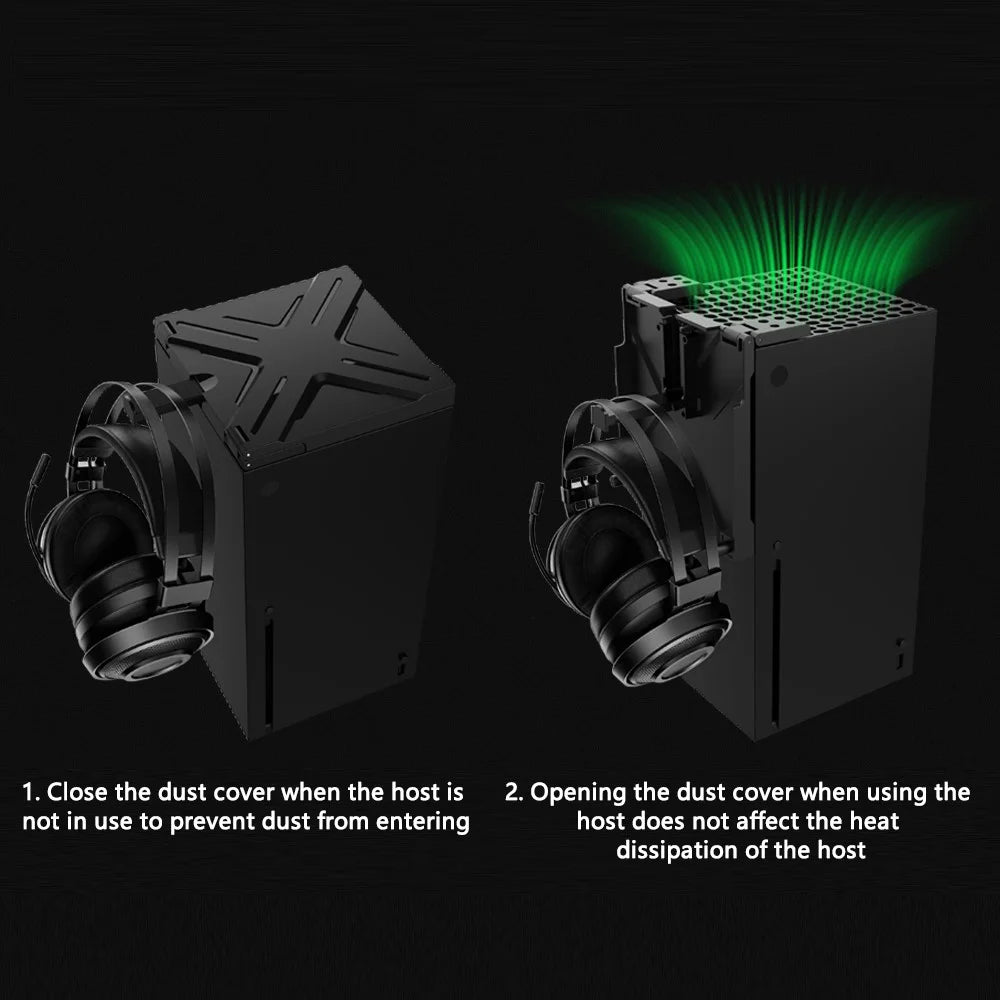 DOBE TYX-3609 Dust Cover for Xbox Series X Game Console Dust-Proof Protector with Headset Holder - 6