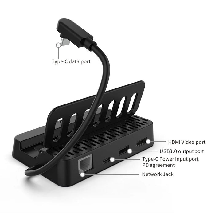 DOBE TY-2849 For Steam Deck Docking Station Converter with HD Video Port, Gigabit Ethernet, USB 2.0 and PD Fast Charging - 7