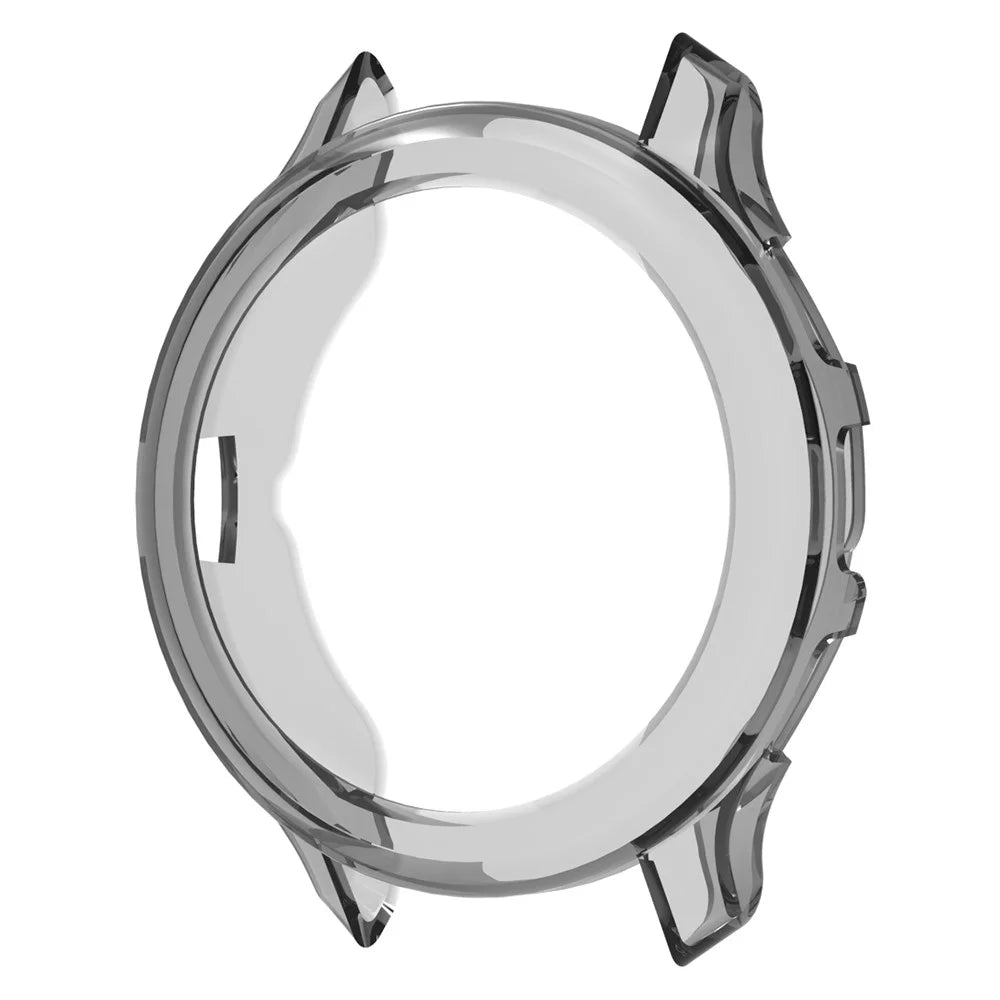 For Garmin Venu 3 Watch Case Hollow TPU Frame Half Protective Cover - Transparent Black - 1