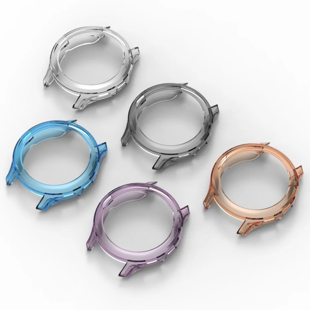 For Garmin Venu 3 Watch Case Hollow TPU Frame Half Protective Cover - Transparent Black - 3