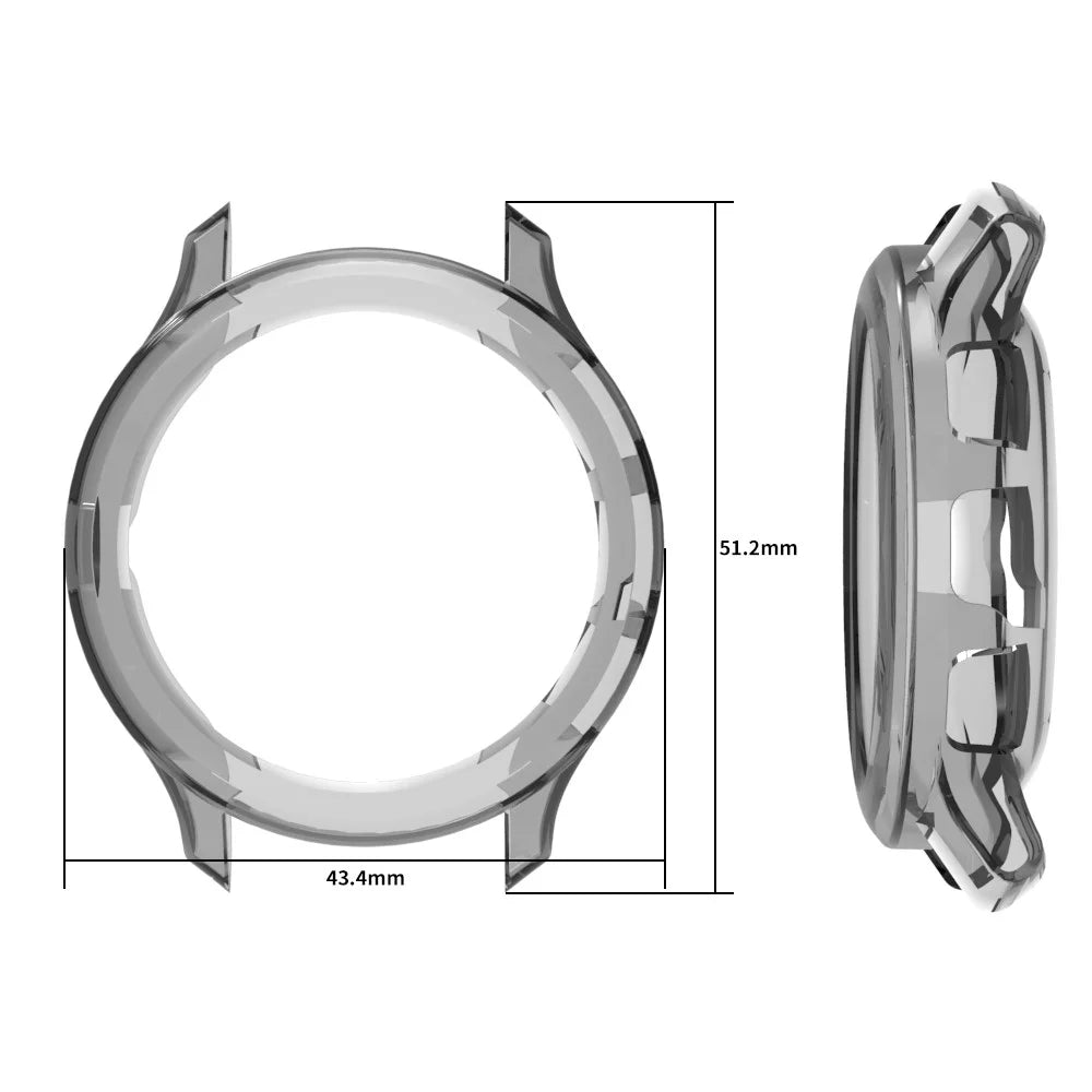 For Garmin Venu 3S Half-Wrapped Case Hollow TPU Shockproof Watch Cover - Transparent Black - 4