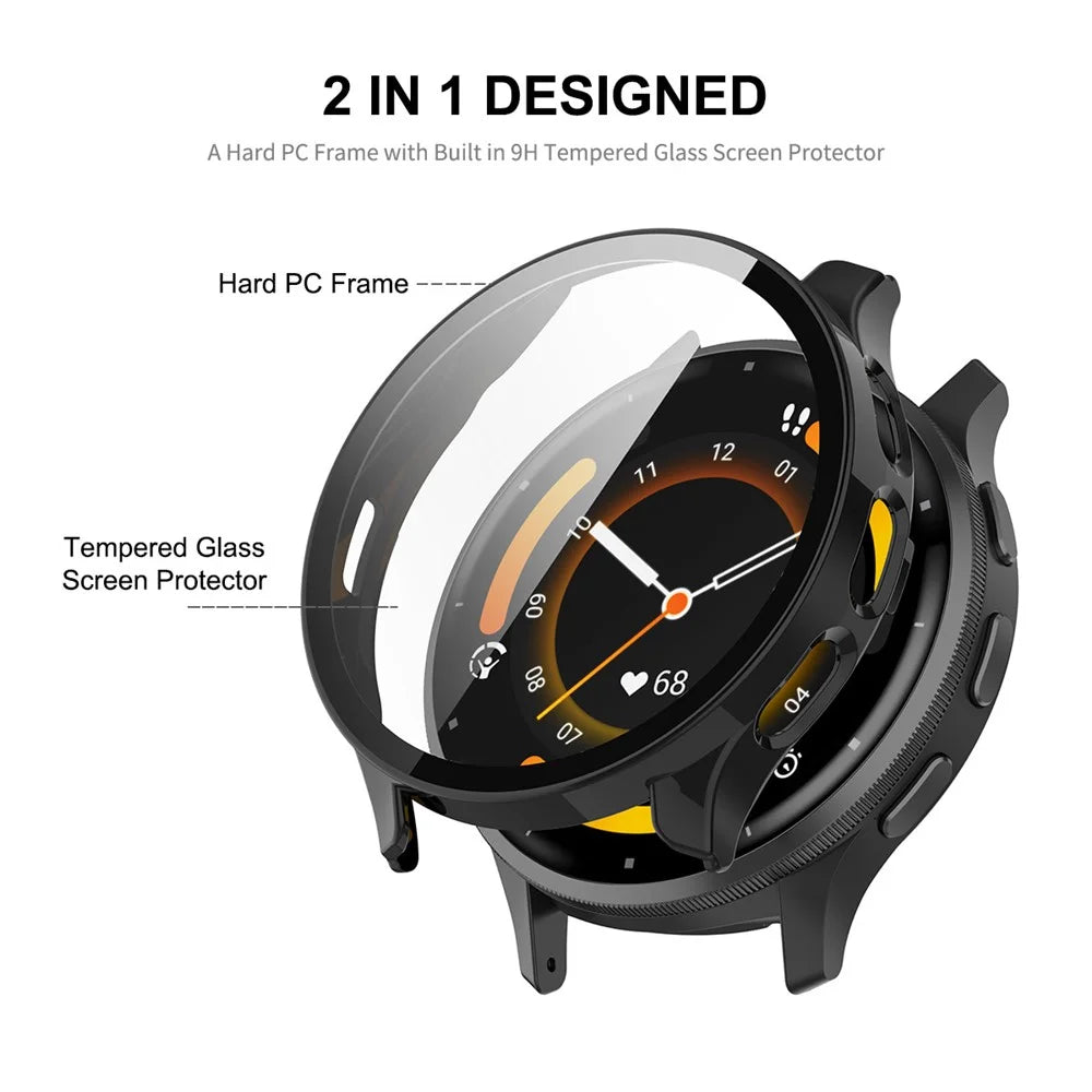 ENKAY Hat Prince For Garmin Venu 3S PC Watch Case Full Protective Cover with HD Tempered Glass Film - Black - 3