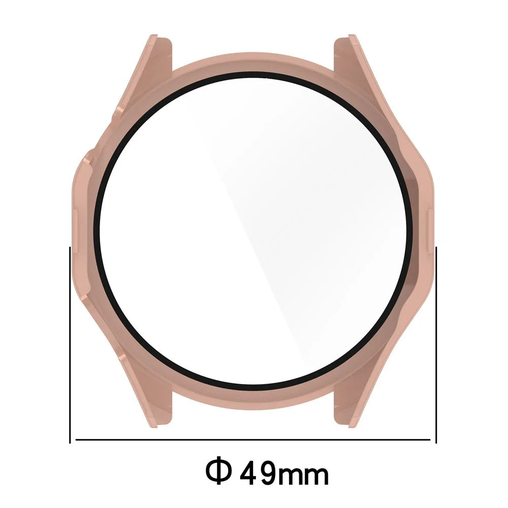For Huawei Watch GT 4 46mm Case Full Protective Hard PC Cover with Tempered Glass  Screen Protector - Pink - 3