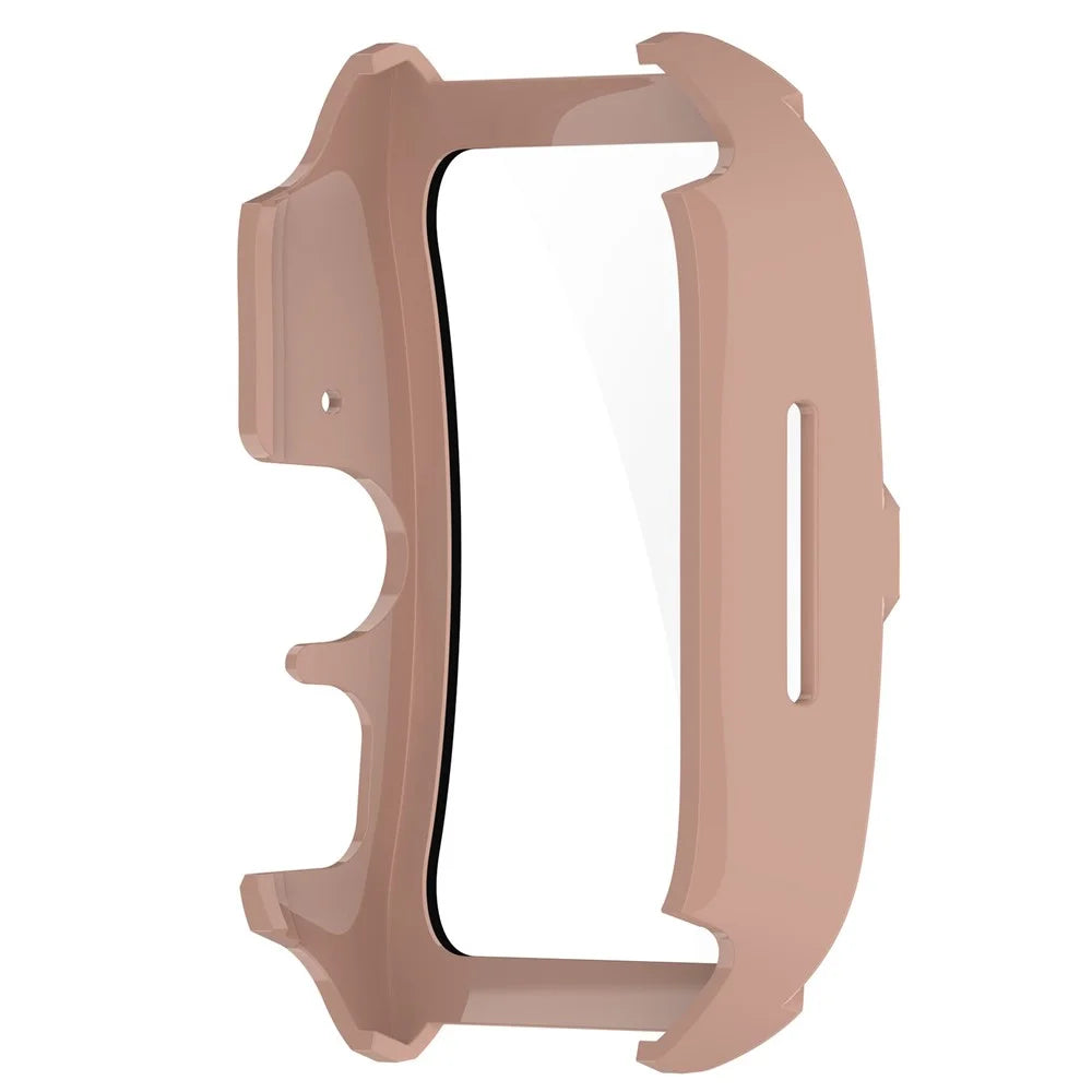 For Oppo Watch 4 Pro Hard PC Case Cover Anti-Scratch Watch Case with Tempered Glass Screen Film - Pink - 3